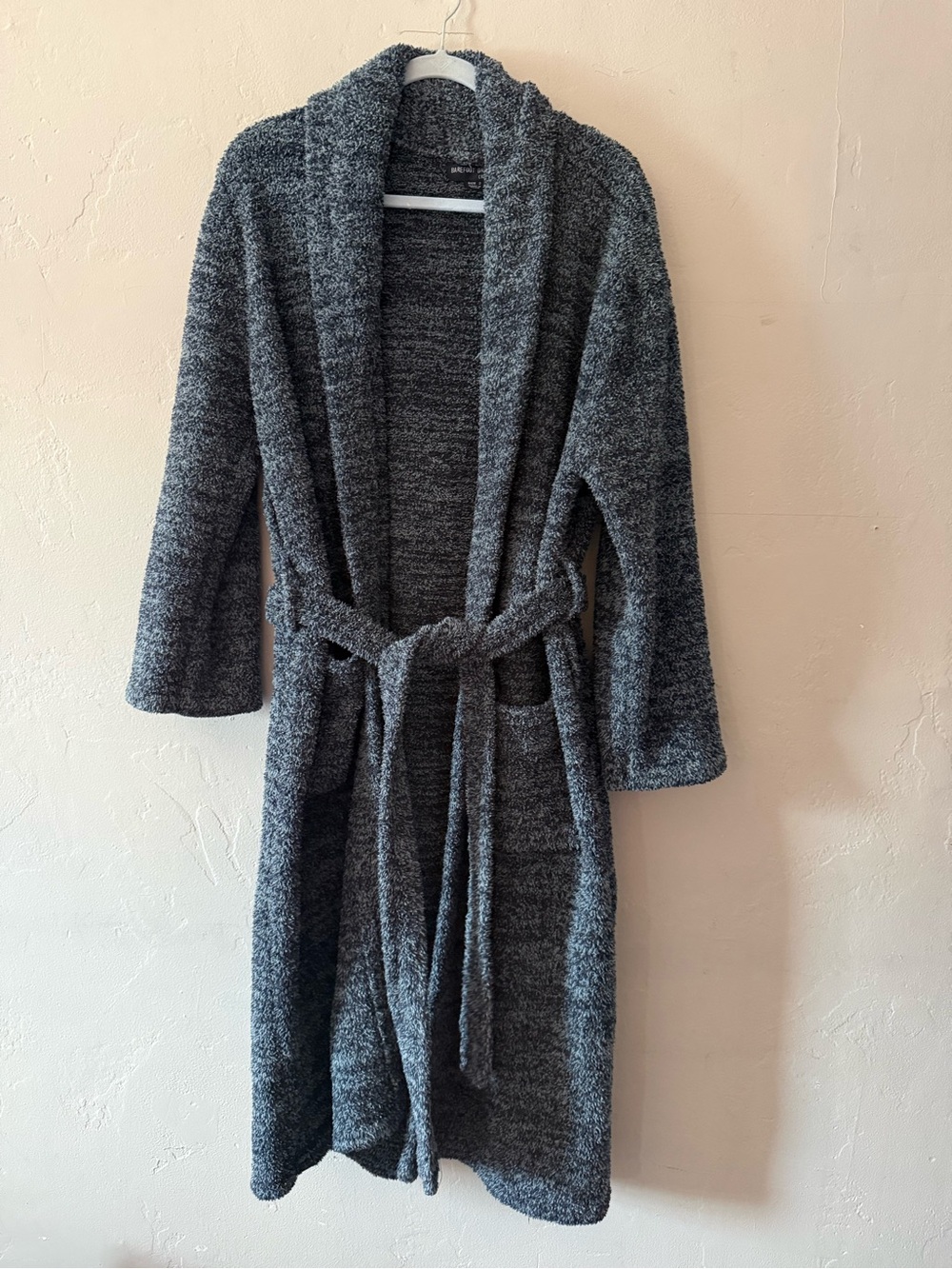 Barefoot Dreams CozyChic Gray Knit Robe with Belt